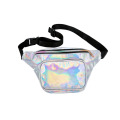 Wholesale Custom Logo Women Rave Festival Waterproof Lase Film Waterproof PU Leather Hologram Bumbags Travel Waist Pack Silver Shiny Neon Fanny Bag